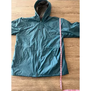 Misty Harbor Rain Coat Jacket Womens Large Teal Hooded Fleece Lined Vinyl Coat thumbnail 12