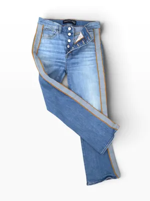Veronica Beard Carolyn Baby Boot High Rise Tuxedo Stripe Crop Jeans 29/8 thumbnail 15