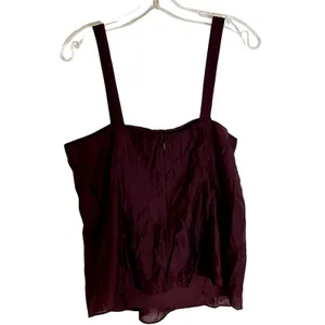 Banana Republic Factory Pleated Camisole Womens Size 12 Dark Cherry NWT thumbnail 2
