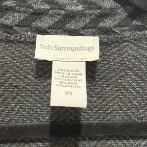 Soft Surroundings Long Sweater Women XS Wool Gray‎ Herringbone Sleek Chic Office thumbnail 2