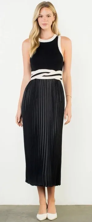 New with Tags THML Mixed Media Midi Dress Sz S thumbnail 1