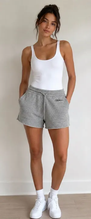 Hollister Gray Cozy Athletic Drawstring Shorts thumbnail 1