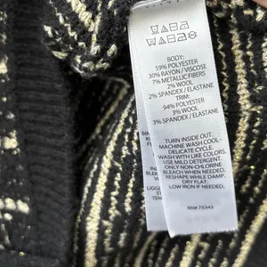 Tahari Sweater Dress Size Small Black Gold Wool Blend Academia Preppy Classic thumbnail 6