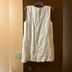 J. Crew golden button linen shift dress in white thumbnail 5