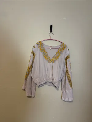 Free People‎ Cross Country Embroidered Top Womens Size Small thumbnail 2