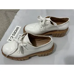 Womans Madden Girl Phoennix Size 6m White Lace Up Platform Chunky Heel Shoes thumbnail 3