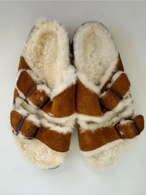 Birkenstock Arizona Shearling mink suede/natural shearling NEW thumbnail 2