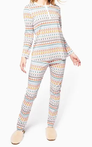 ROLLER RABBIT Bands Weave Pajamas‎ thanksgiving set size Large thumbnail 1