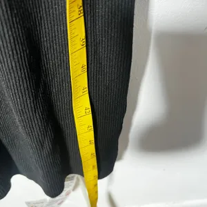 Uniqlo Midi Dress Medium Black Ribbed Stretchy Padded Bra Casual Goth thumbnail 5