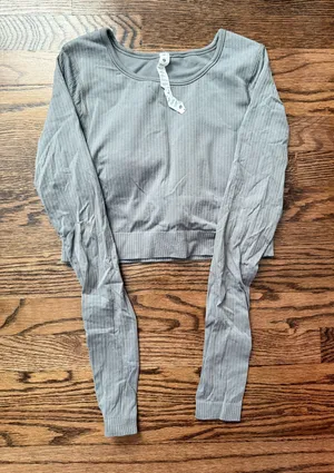 Grey Lululemon Long Cropped Long Sleeve thumbnail 1