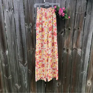 NEW billabong smooth sailing smocked high waist floral print pants S thumbnail 4
