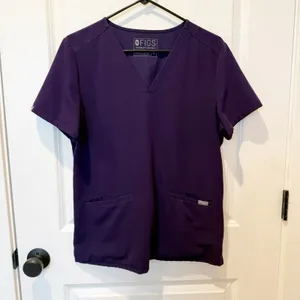 Figs Womens Casma V Neck Scrub Top Medium Purple Jam Workwear Nursing thumbnail 1