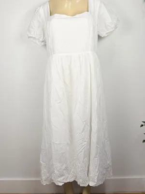 New Lulus Stylish Merriment Puff Sleeve Embroidered Midi Dress Sz XXL Cottagecor thumbnail 2