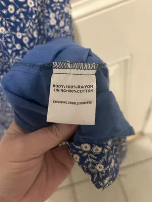 Princess Polly Blue Floral Wrap-Style Mini Dress Cotton and Rayon thumbnail 3