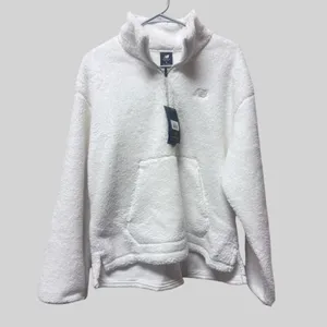 NWT New Balance Achiever Sherpa Pullover Half Zip - Sea‎ Salt - Small thumbnail 2