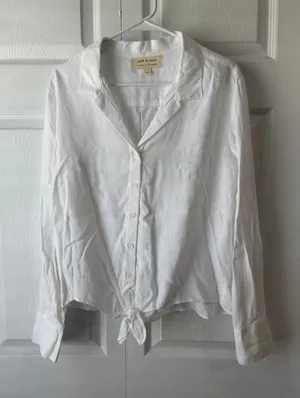 Tencel Anthropologie Cloth & Stone Button down Blouse Shirt Size Med thumbnail 1