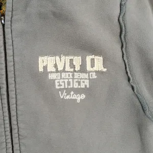 VTG Prvcy CA Full Zip Hoodie Jacket Womens‎ Large Green Yellow Distressed Thick thumbnail 5