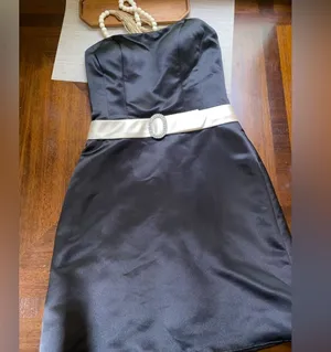 Woman’s size 4 strapless black and white bill levkoff dress thumbnail 1