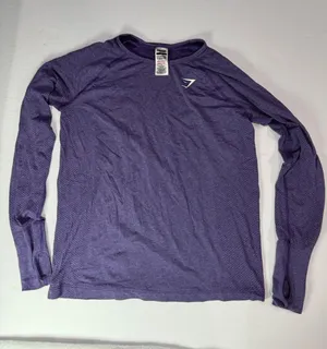 Gymshark Purple Long Sleeve Performance Top thumbnail 1