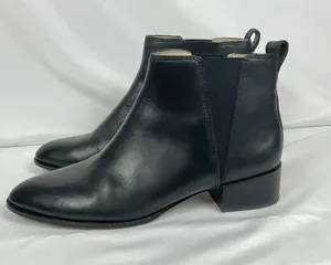 Madewell The Carina Boot True Black Leather Chelsea Ankle Booties Sz 10 thumbnail 1