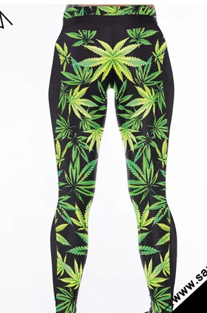 Women Weed Leafs 3D Print 420 Leggings thumbnail 3