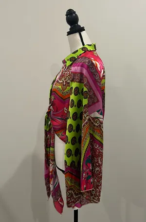 Shein Curve Tie Front Blouse thumbnail 2