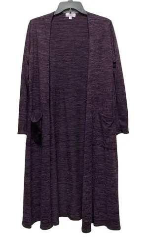 Lularoe Women's Medium‎ Purple Open Cardigan Duster Pocket Loose Fit thumbnail 1