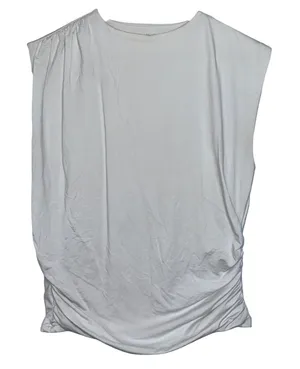 Abercrombie & Fitch A&F Modal Collection White Ruched Sleeveless Blouse Size L thumbnail 1