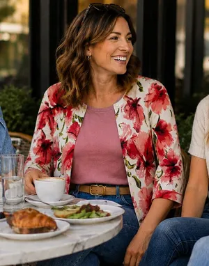 Beautiful floral 3/4 sleeve Cardigan thumbnail 7