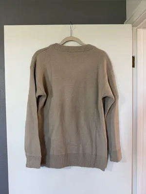 Taupe Toggle-Front Knit Cardigan Sweater thumbnail 6