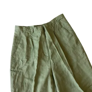 Anne Larson Linen Dress Pants Green Size 12 thumbnail 4