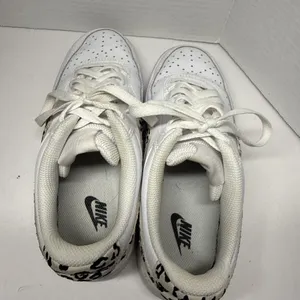 Nike Court Vision Low White w/Leopard Swoosh Court Shoe - Women's Size 8 thumbnail 5