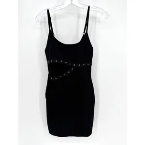 Superdown Revolve Mini Bodycon Dress Women S‎ Black Cutout Grommet Goth Baddie thumbnail 7