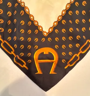 VINTAGE: Etienne Aigner | classic, square silk scarf thumbnail 6