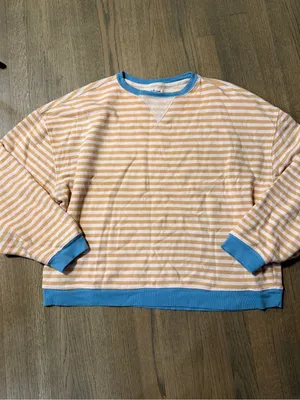 Free People We The Free Oversized Crewneck Latte Combo thumbnail 2