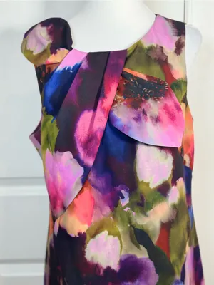 Trina Turk With A Twist Watercolor Floral Dress 10 Cocktail Wedding Guest Party thumbnail 3