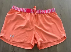 Under Armour women’s loose fit orange & pink athletic shorts large thumbnail 1