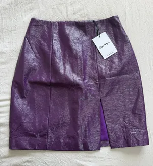Showpo. Shimmery Purple Faux Leather‎ Mini Skirt thumbnail 1