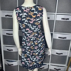 Anthropologie Porridge Petaluma Peep Hem Dress Navy Horse Print & Polka-Dot Hem thumbnail 4