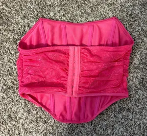 SheIn Pink Lace Corset Top thumbnail 2