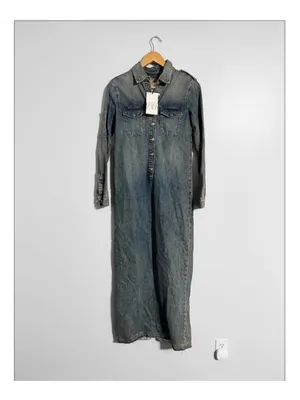 Zara New Raw Hem Maxi Jean Dress thumbnail 2