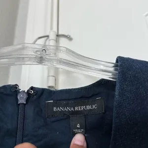 Banana Republic Dark Wash Denim Stretch Dress Size 4 Cap Sleeve Career Chic Sexy thumbnail 11