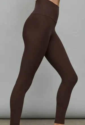 Carbon38 Mid Rise Leggings in Espresso Brown XS thumbnail 1