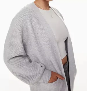 Aritzia Wilfred unwind grey gray heavy knit cardigan thumbnail 1