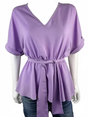 Cute Flowy Top Size L Purple Size L thumbnail 1
