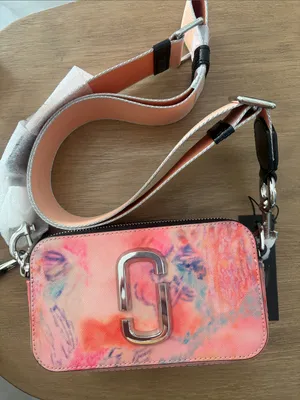 NWT Marc Jacobs The Snapshot Watercolor Crossbody Pink Leather thumbnail 1