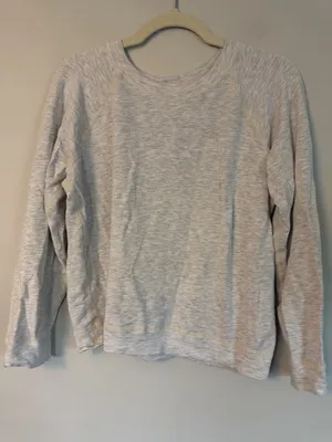 Monrow Women's Thin Heather Grey Pull Over Lightweight Sweatshirt Sz S thumbnail 1