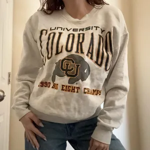 Vintage 90s‎ University of Colorado Graphic Crewneck Sweater Sz L Grey thumbnail 3