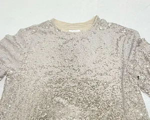 H&M Glittering Sequin Crop Top - Gold thumbnail 2