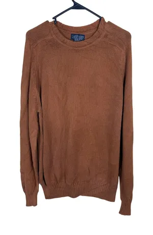 Lands End Drifter Sweater Womens Large 14-16 Rust Brown Cotton Crewneck USA Made thumbnail 1